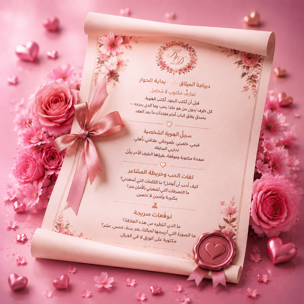 ميثاق التعاهد المطبوع داخل ظرفٍ فاخر